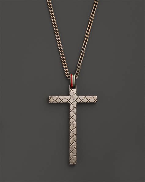 branded cross pendant necklace gucci|vintage Gucci chain necklace.